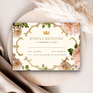 Königliche Rosen mit Rosa Hauch indische Hochzeit RSVP Karte