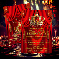 Königliche Rot-Gold-Königinnen-Kronen-Geburtstagsf