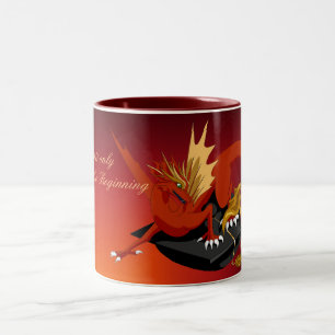 Königliche rote Drache-Abschluss-Tasse Zweifarbige Tasse