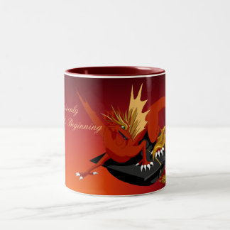 Königliche rote Drache-Abschluss-Tasse Zweifarbige Tasse