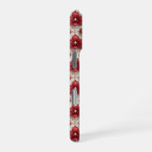 Königliche Rote Orchidee Luxe ✨ Perlen-Perlen-Blum iPhone Hülle (Rechte Seite)