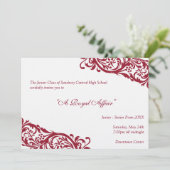 Königliche rote traditionelle Juniorformals Einladung (Stehend Vorderseite)