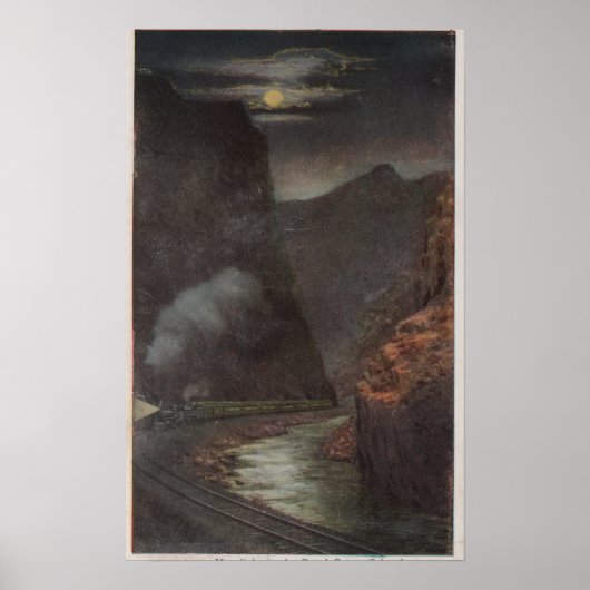 Königliche Schlucht, CO - Mondlicht Aussicht auf Z Poster (Vorne)