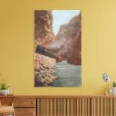 Königliche Schlucht, CO - Sicht auf den Zug am Flu Leinwanddruck (Insitu (Wohnzimmer))