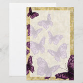 Königliche Schmetterlinge (violett) Briefpapier (Vorne/Hinten)
