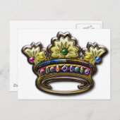 Königliche Schmuckkrone Postkarte (Vorne/Hinten)