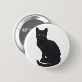 Königliche schwarze Katze Button (Vorne & Hinten)