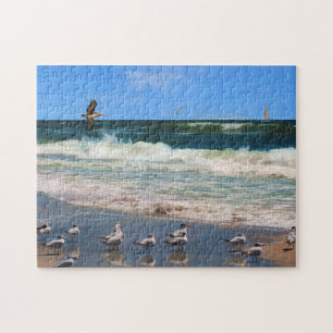 Königliche Seeschwalben am Strand Puzzle