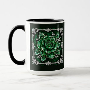 Königliche Smaragd-Kristall-Blumenkollektion Tasse
