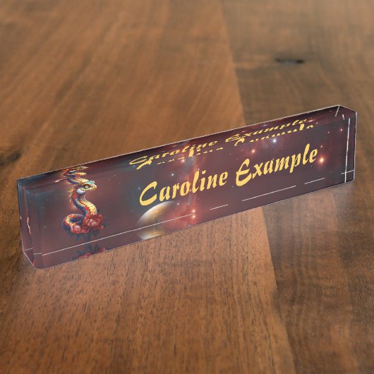 Königliche Sternserpenz des Universums. Namensplakette (Seite)