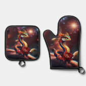 Königliche Sternserpenz des Universums. Ofenhandschuh & Topflappen-Set (Vorderseite)