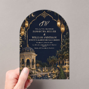Königliche südasiatische Hochzeits-Einladung im Mo Acryleinladungen