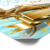 Königliche Süßigkeiten und leckere Leckereien Blau Poster (Ecke)