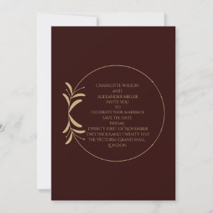Königliche Tiefburgunder-Save-the-Date-Karte Einladung