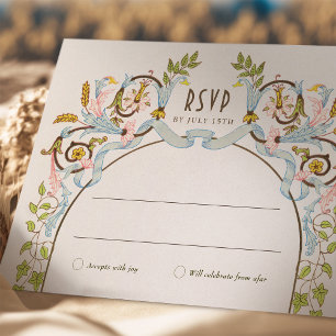 Königliche viktorianische Hochzeits-RSVP Vintage-B Einladung