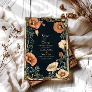 Königliche viktorianische Hochzeits-Whimsical-Flor Save The Date