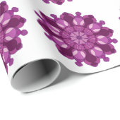 Königliche violette Blumenmandala Geschenkpapier (Rolleneckpunkt)