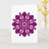 Königliche violette Blumenmandala Karte (Gelbe Blume)