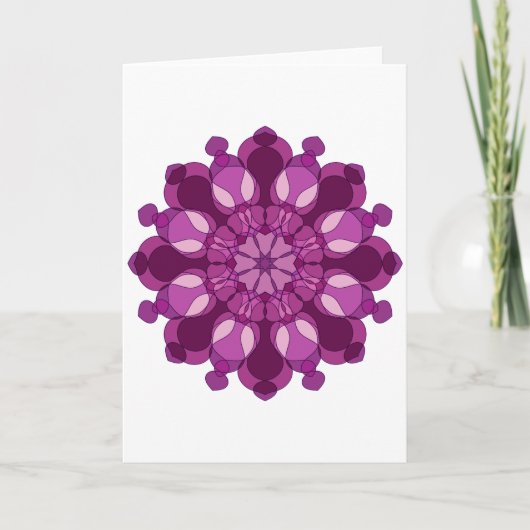 Königliche violette Blumenmandala Karte (Vorderseite)