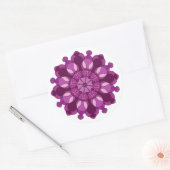 Königliche violette Blumenmandala Runder Aufkleber (Umschlag)