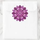 Königliche violette Blumenmandala Runder Aufkleber (Tasche)