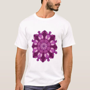 Königliche violette Blumenmandala T-Shirt