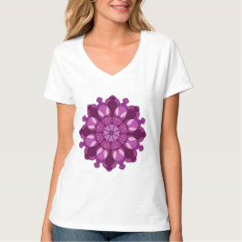 Königliche violette Blumenmandala T-Shirt
