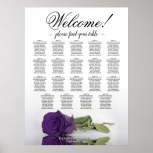Königliche Violette Rose 19-Tisch-Hochzeits-Sitzpl Poster