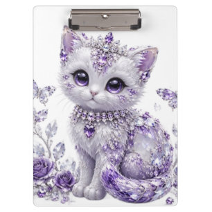 Königliche Violette Verzierte Kitten-Fantasie Klemmbrett