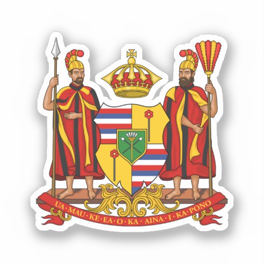 Königliche Wappen des Königreichs Hawaii Aufkleber (Vorderseite)