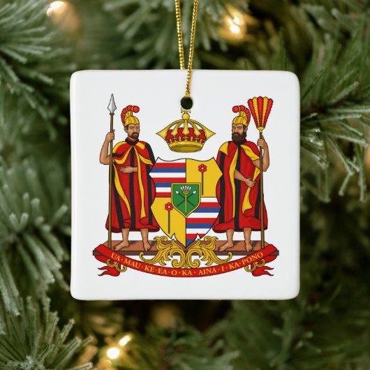Königliche Wappen des Königreichs Hawaii Keramikornament (Baum)