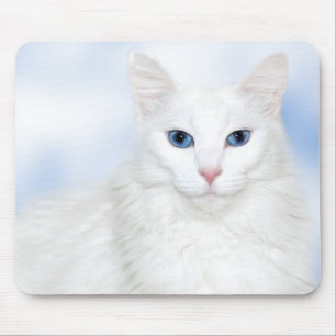 Königliche weiße Katze Mousepad
