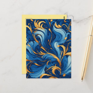 Königliche Wellen der Launen Strudel aus Blau und Postkarte