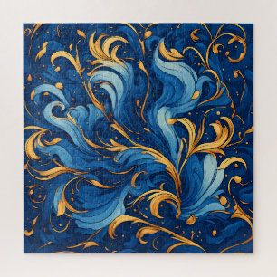 Königliche Wellen der Launen Strudel aus Blau und Puzzle