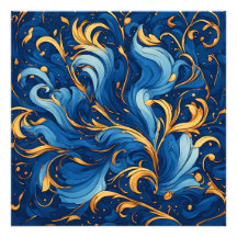 Königliche Wellen der Launen Wirbel aus Blau und G