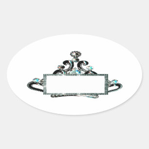 Königliche zu personifizieren Tiara-Aufkleber! Ovaler Aufkleber