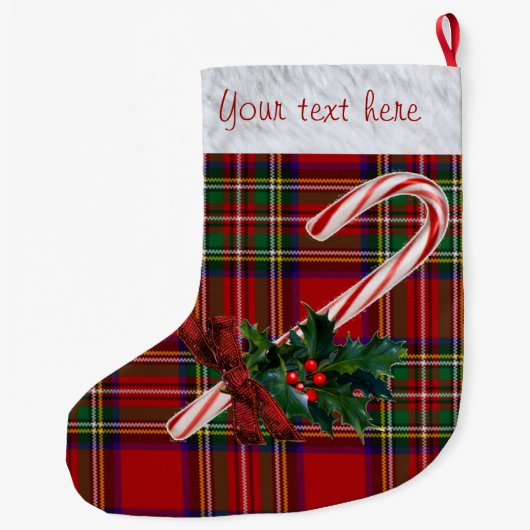 Königliche Zuckerstange-u. Stechpalmen-Gewohnheit Großer Weihnachtsstrumpf (Rückseite)