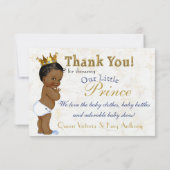 Königlicher afrikanischer Prinz Blue|Gold Thank Dankeskarte (Rückseite)