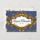 Königlicher afrikanischer Prinz Blue|Gold Thank Dankeskarte (Vorne/Hinten)