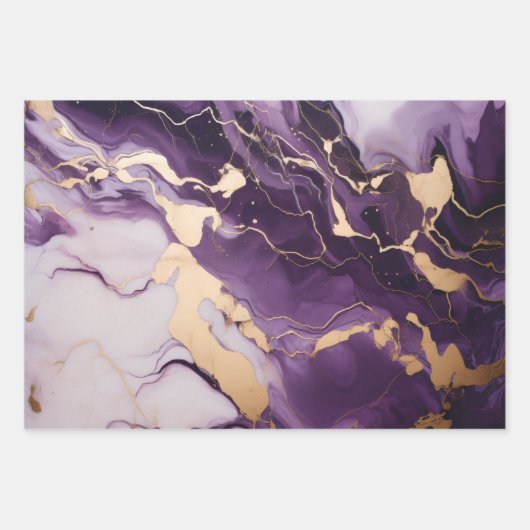 Königlicher Amethyst Geschenkpapier Set (Vorderseite)