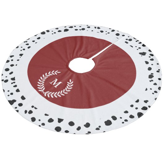 Königlicher Art-Rot-u. Fleece Weihnachtsbaumdecke (Schrägansicht)