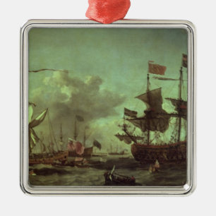 Königlicher Besuch zur Flotte, am 5. Juni 1672 Ornament Aus Metall