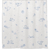 Königlicher Blaue Vogel Duschvorhang (Vorderseite)