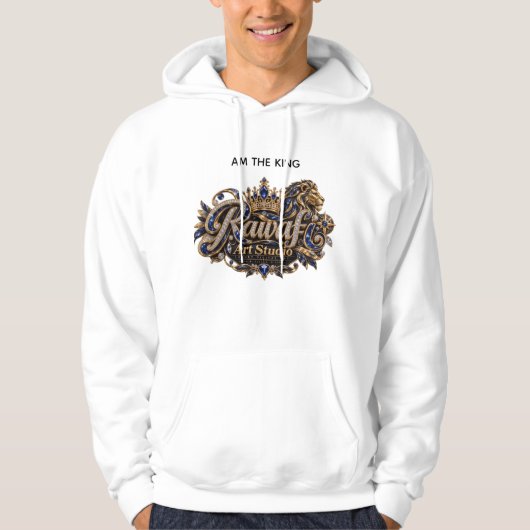 Königlicher blauer Löwe Luxus-Wappen Hoodie (Vorderseite)