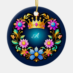 Königlicher Blumenrahmen Keramik Ornament