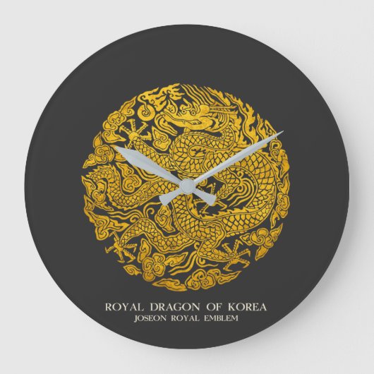 Königlicher Drache von Korea Große Wanduhr (Vorderseite)