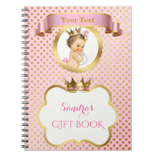 Königlicher Gast Prinzessin-Pink Gold Crown Gift Notizblock