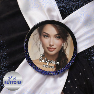 Königlicher Glitter Glitz-Wettbewerb Foto-Button-A Button