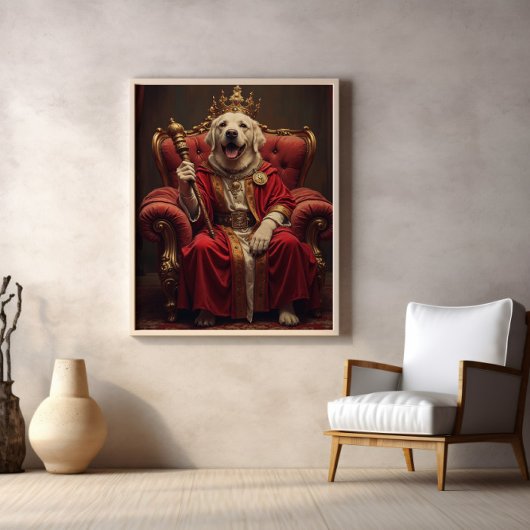 Königlicher Herrscher über Snacks und Sofa Poster