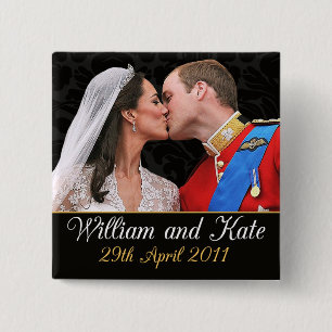 Königlicher Hochzeits-Kuss Williams und Kate Button